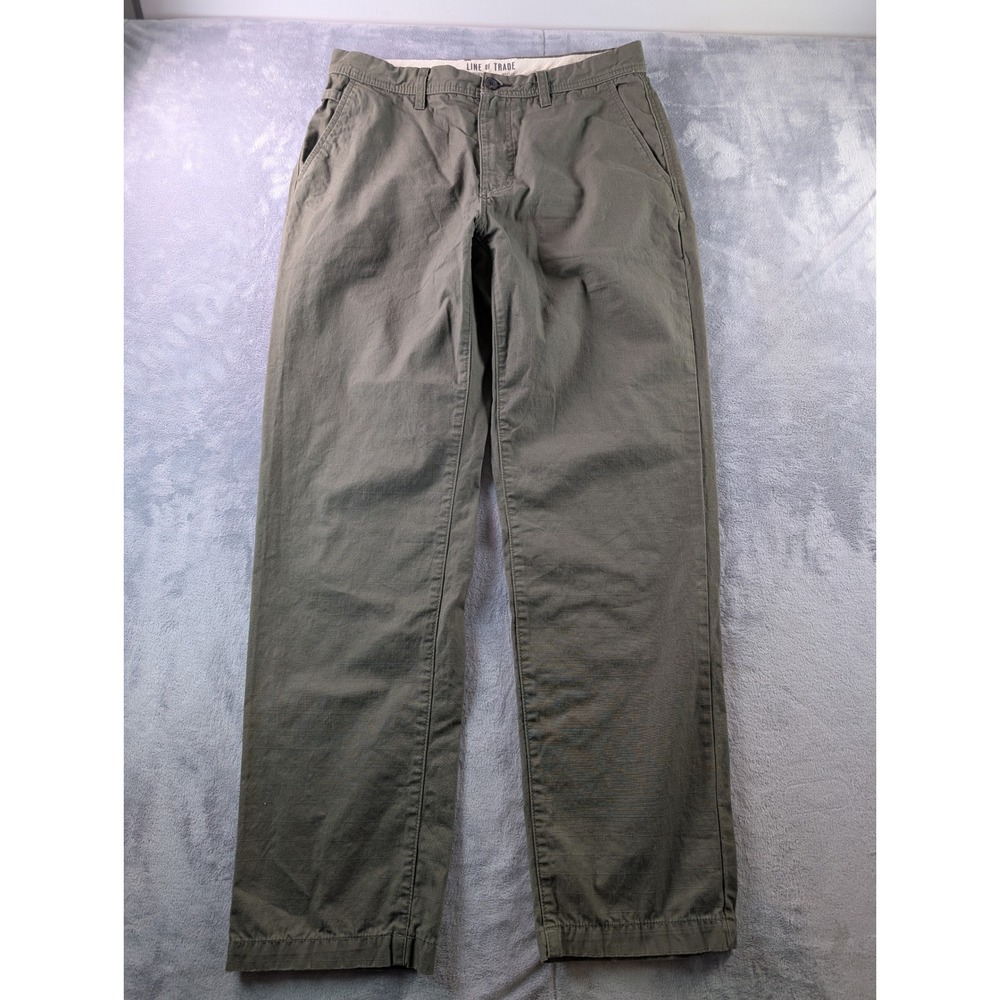 Line of Trade The Officer Chino Mens 32x32 Olive Windowpane Ripstop Cotton Pants